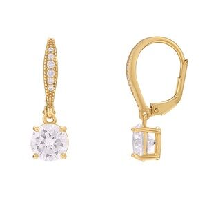 PRIMROSE Sterling Silver Cubic Zirconia Leverback Earrings
Gold Over Sterling